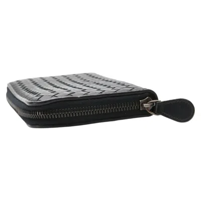 Pre-owned Bottega Veneta Intrecciato Black Leather Long Wallet (bi-fold) ()
