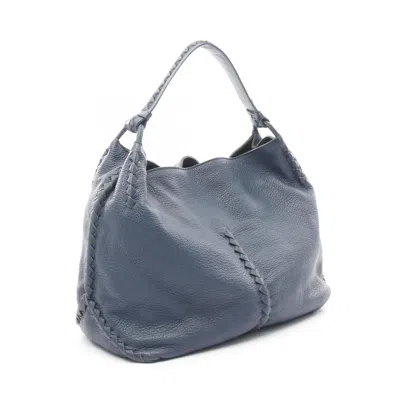 Pre-owned Bottega Veneta Intrecciato Blue Leather Shoulder Bag ()