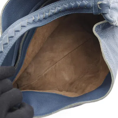 Pre-owned Bottega Veneta Intrecciato Blue Leather Shoulder Bag ()
