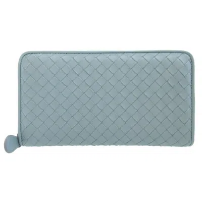 Pre-owned Bottega Veneta Light Blue Leather Long Wallet (bi-fold) ()