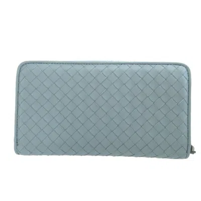Pre-owned Bottega Veneta Light Blue Leather Long Wallet (bi-fold) ()