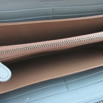 Pre-owned Bottega Veneta Light Blue Leather Long Wallet (bi-fold) ()