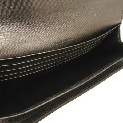Pre-owned Bottega Veneta Metallic Brown Leather Long Wallet (bi-fold) ()
