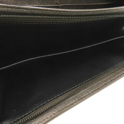 Pre-owned Bottega Veneta Metallic Brown Leather Long Wallet (bi-fold) ()