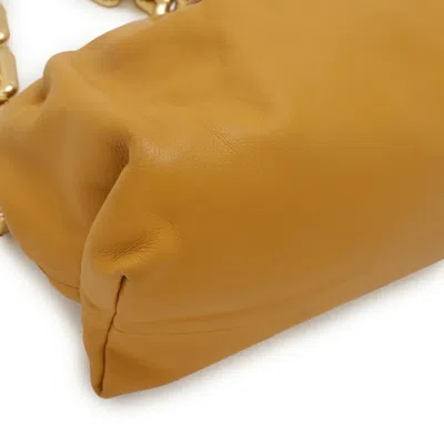 Pre-owned Bottega Veneta Mustard Yellow Leather Pouch Shoulder Bag ()