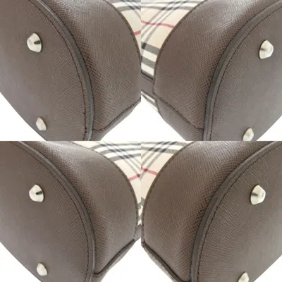 Pre-owned Burberry Beige Brown Cotton Handbag Tote Bag () In Multi