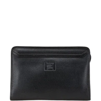 Pre-owned Burberry Black Leather Clutch Bag ()