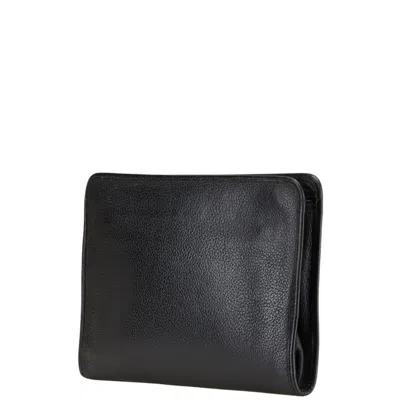 Pre-owned Burberry Black Leather Clutch Bag ()