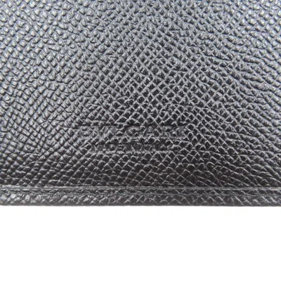 Pre-owned Bvlgari Black Leather Long Wallet (bi-fold) ()