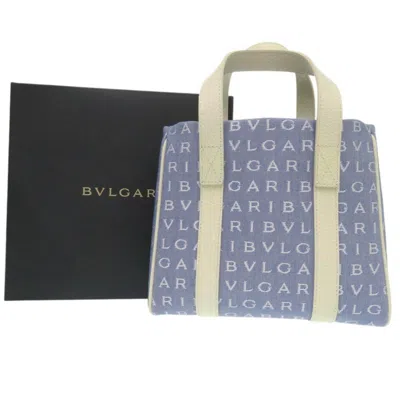 Pre-owned Bvlgari Blue Ivory Canvas Tote Bag ()