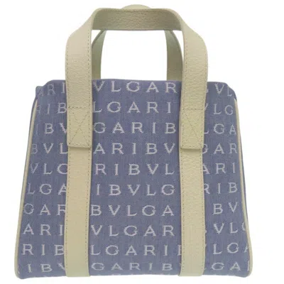 Pre-owned Bvlgari Blue Ivory Canvas Tote Bag ()