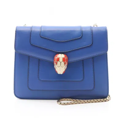 Pre-owned Bvlgari Blue Leather Shoulder Bag ()