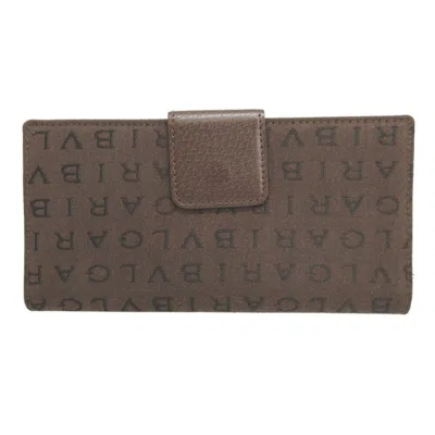 Pre-owned Bvlgari Brown Canvas Long Wallet (bi-fold) ()