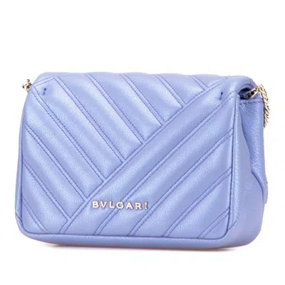 Pre-owned Bvlgari Metallic Purple Leather Shoulder Bag ()