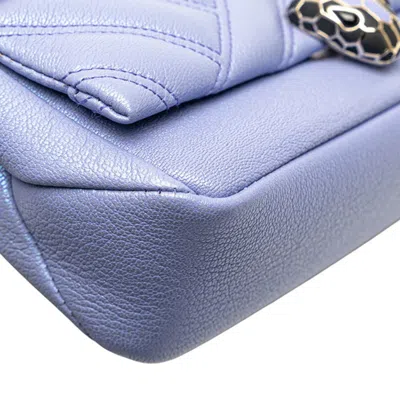 Pre-owned Bvlgari Metallic Purple Leather Shoulder Bag ()