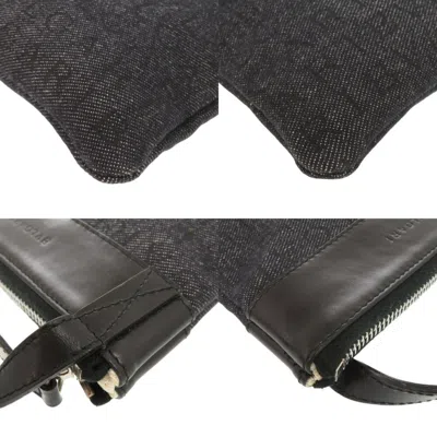 Pre-owned Bvlgari Navy Canvas Leather Pochette Shoulder Bag () In Blue