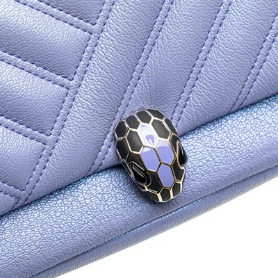 Pre-owned Bvlgari Metallic Purple Leather Shoulder Bag ()