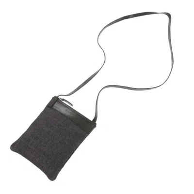 Pre-owned Bvlgari Navy Canvas Leather Pochette Shoulder Bag () In Blue