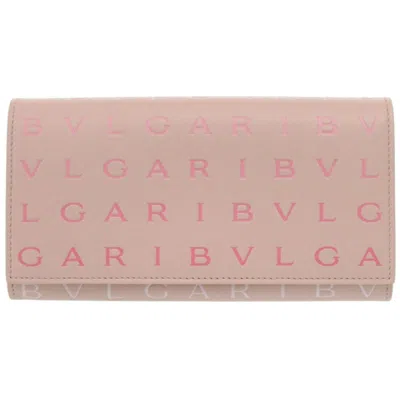 Pre-owned Bvlgari Pink Leather Long Wallet (bi-fold) ()
