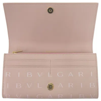 Pre-owned Bvlgari Pink Leather Long Wallet (bi-fold) ()