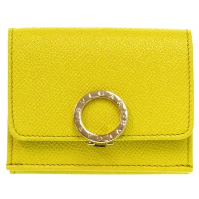 Pre-owned Bvlgari Yellow Leather Wallet (tri-fold) ()