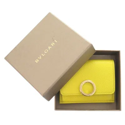 Pre-owned Bvlgari Yellow Leather Wallet (tri-fold) ()