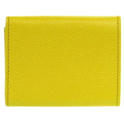Pre-owned Bvlgari Yellow Leather Wallet (tri-fold) ()