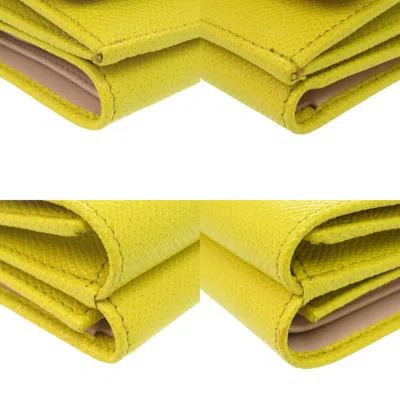 Pre-owned Bvlgari Yellow Leather Wallet (tri-fold) ()