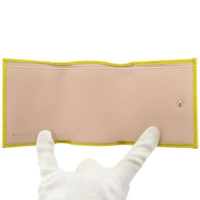 Pre-owned Bvlgari Yellow Leather Wallet (tri-fold) ()