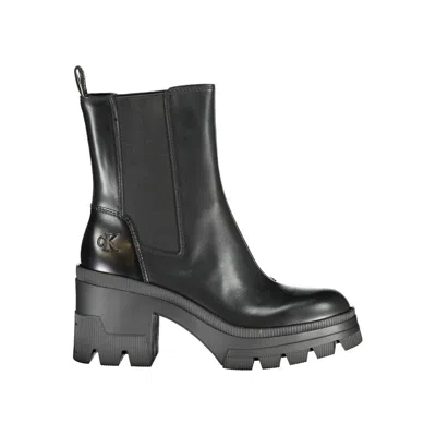 Calvin Klein Black Leather Women Women's Boot In Black