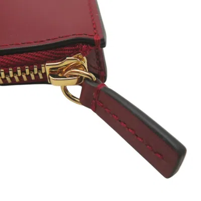 Pre-owned Cartier Bordeaux Leather Coin Purse/coin Case () In Burgundy