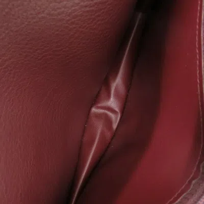 Pre-owned Cartier Bordeaux Red Color Leather Long Wallet (bi-fold) () In Burgundy