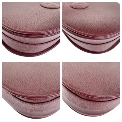 Pre-owned Cartier Bordeaux Wine Red Leather Shoulder Bag () In Burgundy