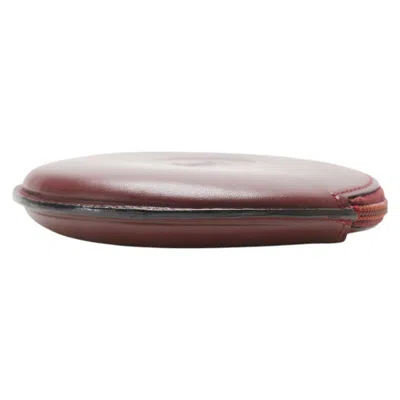 Pre-owned Cartier Must Bordeaux Wine Red Leather Coin Purse/coin Case () In Burgundy