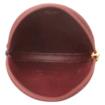 Pre-owned Cartier Must Bordeaux Wine Red Leather Coin Purse/coin Case () In Burgundy