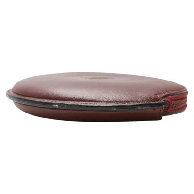 Pre-owned Cartier Must Bordeaux Wine Red Leather Coin Purse/coin Case () In Burgundy