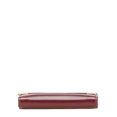 Pre-owned Cartier Must Bordeaux Wine Red Leather Wallet (tri-fold) () In Burgundy