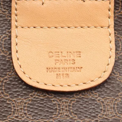 Pre-owned Celine Beige Brown Pvc Coated Canvas Leather Tote Bag () In Multi