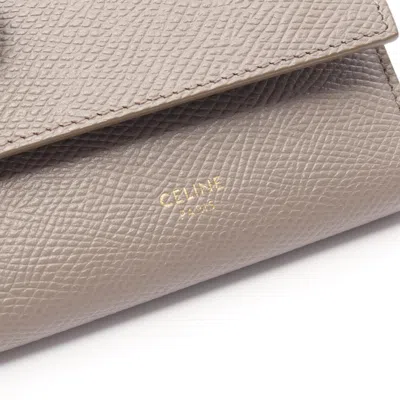 Pre-owned Celine Beige Leather Wallet (tri-fold) () In Sand