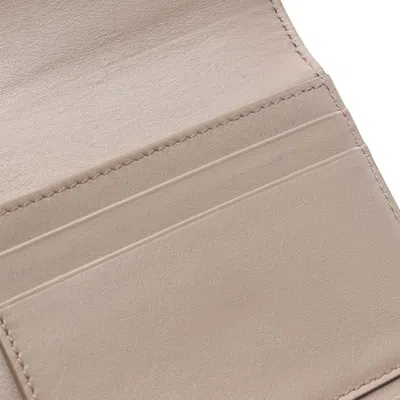 Pre-owned Celine Beige Leather Wallet (tri-fold) () In Sand