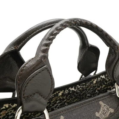 Pre-owned Celine Black Denim Leather Handbag Tote Bag ()