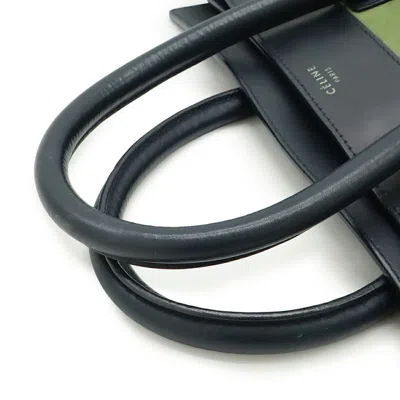 Pre-owned Celine Black Gray Green Leather Suede Handbag Tote Bag ()