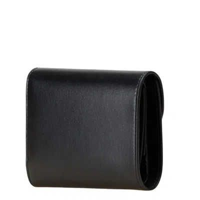 Pre-owned Celine Black Leather Wallet (tri-fold) ()