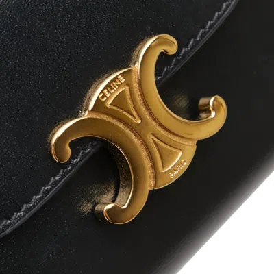 Pre-owned Celine Black Leather Wallet (tri-fold) ()