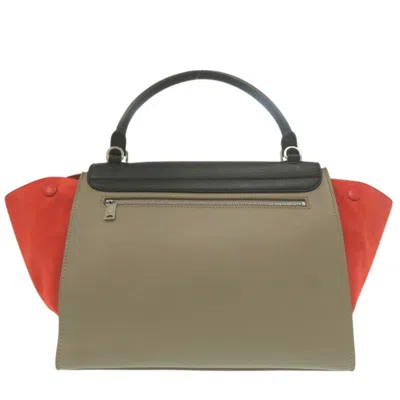 Pre-owned Celine Black Orange Leather Suede Handbag Shoulder Bag () In Multi