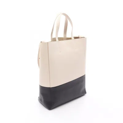 Pre-owned Celine Black White Leather Tote Bag () In Multi