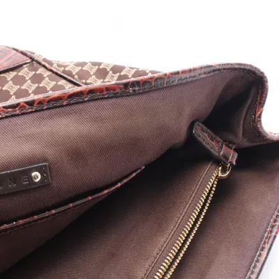 Pre-owned Celine Brown Canvas Leather Tote Bag ()