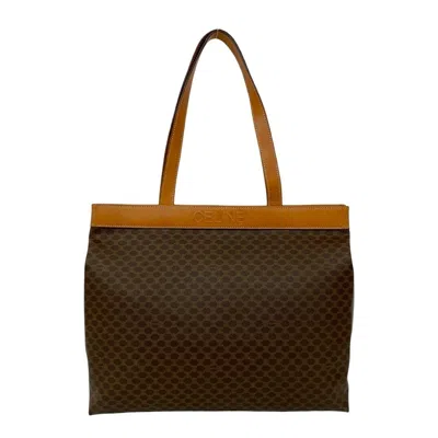 Pre-owned Celine Brown Leather Pvc Handbag Tote Bag ()