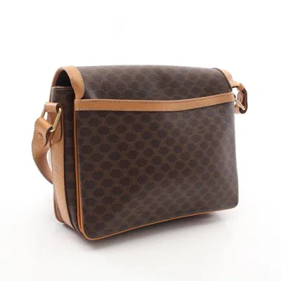 Pre-owned Celine Brown Pvc Coated Canvas Leather Shoulder Bag ()