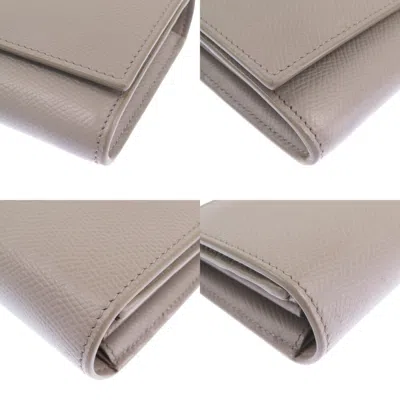 Pre-owned Celine Gray Leather Long Wallet (bi-fold) ()